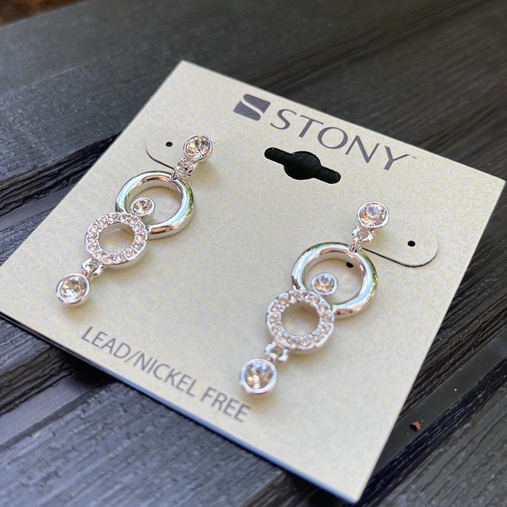 Silver Rhinestone Earrings